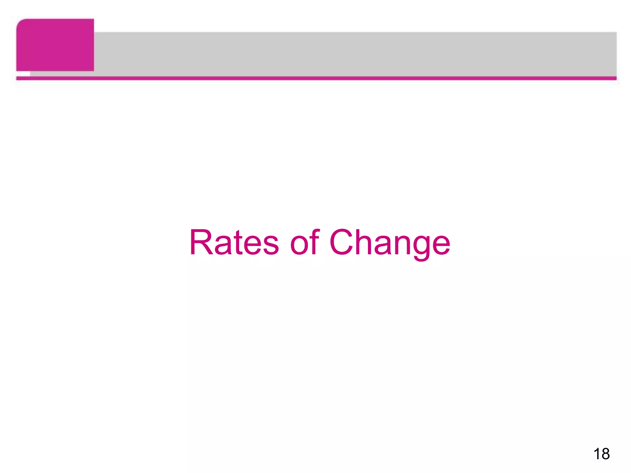 18
Rates of Change
 