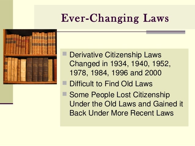 Derivative Citizenship Chart