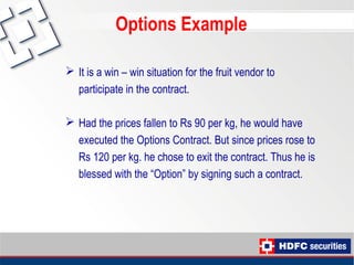Option Contract Example Trading HDFCsec-Learning Series - Option Trading Simplified | PPT