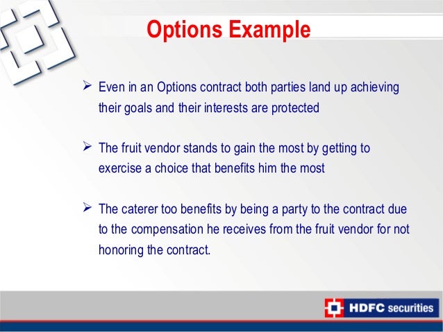 Trade options contract