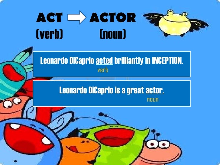 Derivative noun verb