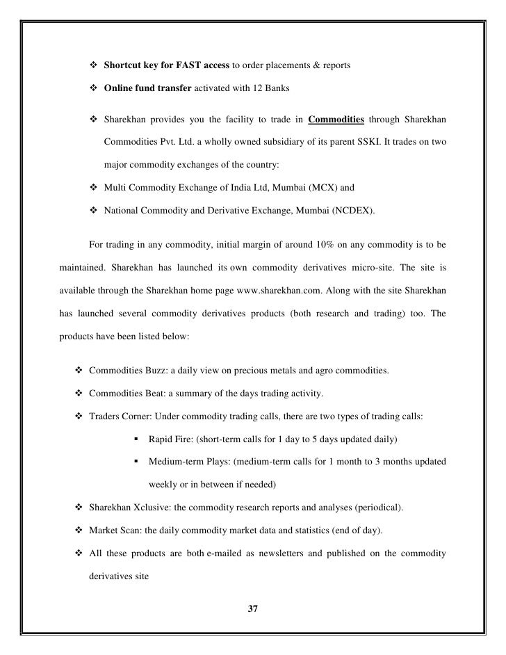 project on derivatives ltd commodities order form