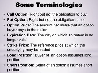 Derivatives- CALL AND PUT OPTIONS | PPTX