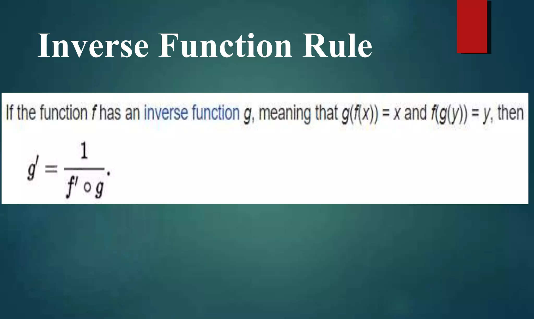 Inverse Function Rule