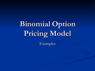 Binomial Option Pricing Model Examples 