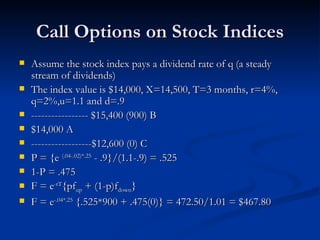 Derivatives Binomial Option Pricing Model Examples | PPT