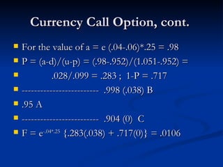 Derivatives Binomial Option Pricing Model Examples | PPT