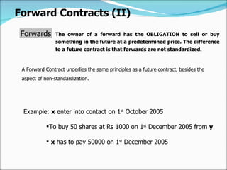 Forwards Example Derivatives. cmi | PPT
