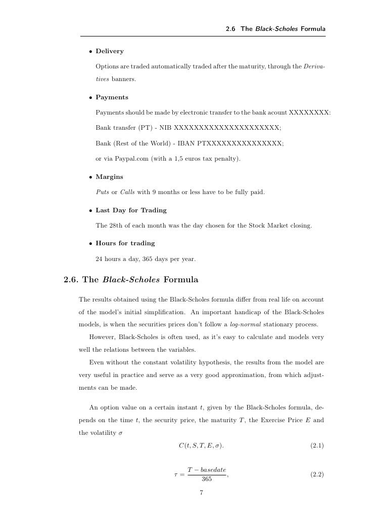 Master thesis black scholes option