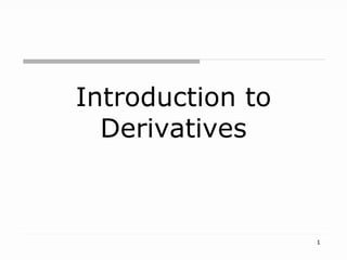 1
Introduction to
Derivatives
 