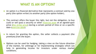 What Represents Options Derivatives: Options and it's Greeks | PPTX