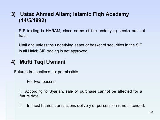 Is future and option trading halal in islam