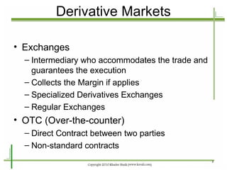 the derivatives market in modern world. | PPT