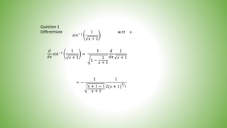 Derivatives of inverse trig functions | PPTX