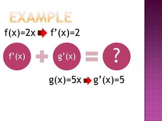 Examplef(x)=2x     f(x)=2g(x)=5x    g(x)=5