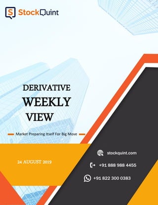 24 AUGUST 2019
VIEW
DERIVATIVE
Market Preparing Itself For Big Move
WEEKLY
 