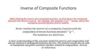 Deriving the inverse of a function2 (composite functions) | PPTX