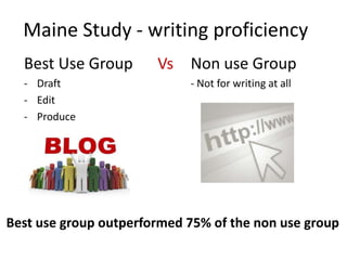 Maine Study - writing proficiencyBest Use GroupDraft