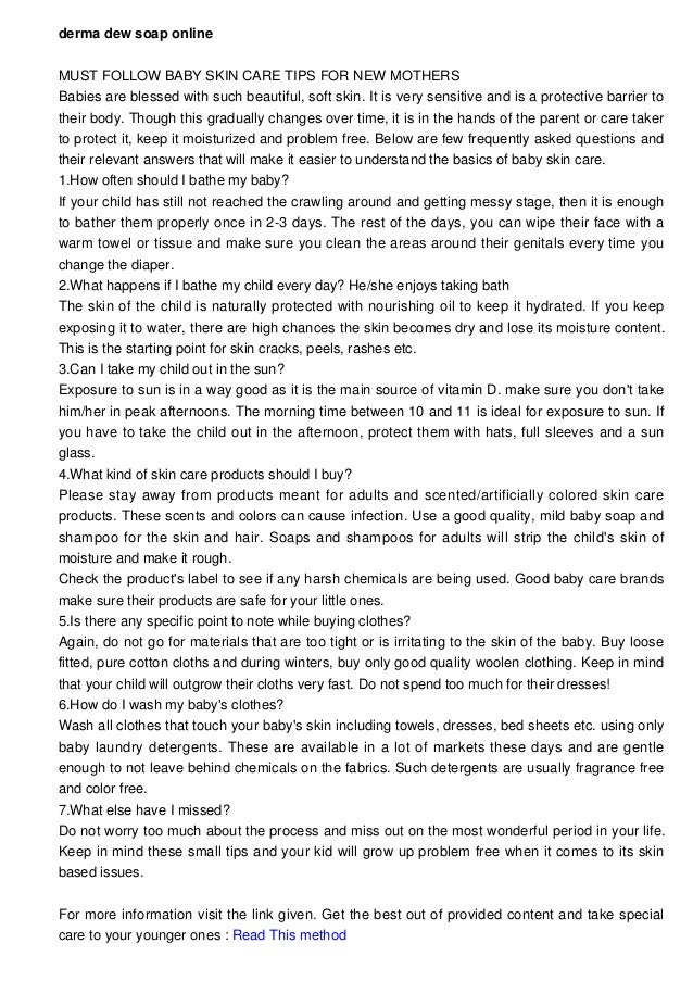baby soap dermadew