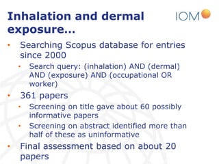 Dermal Paper An introduction to dermal exposure assessment | PPTX