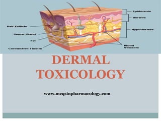 DERMAL
TOXICOLOGY
www.mcqsinpharmacology.com
 