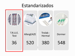 T.R.U.E.
Test
AllergEAZE
Trolab -
Hermal
Dormer
36 520 380 548
Estandarizados
 