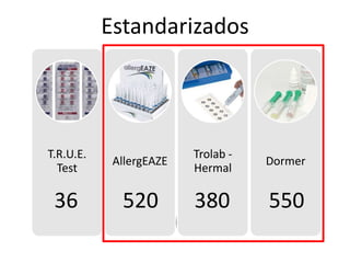T.R.U.E.
Test
AllergEAZE
Trolab -
Hermal
Dormer
36 520 380 550
Estandarizados
 