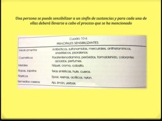 Una persona se puede sensibilizar a un sinfín de sustancias y para cada una de
        ellas deberá llevarse a cabo el proceso que se ha mencionado
 