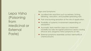 Vesication Dermatological Manifestations of Visha : Ayurvedic and Contemporary ...
