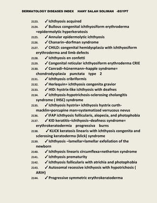 Dermatology diseases Index Skin conditions index Skin conditions list | PDF