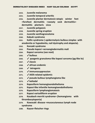 Dermatology diseases Index Skin conditions index Skin conditions list | PDF