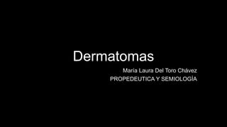 Dermatomas
María Laura Del Toro Chávez
PROPEDEUTICA Y SEMIOLOGÍA
 