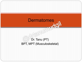 Dr. Tanu (PT)
BPT, MPT (Musculoskeletal)
Dermatomes
 