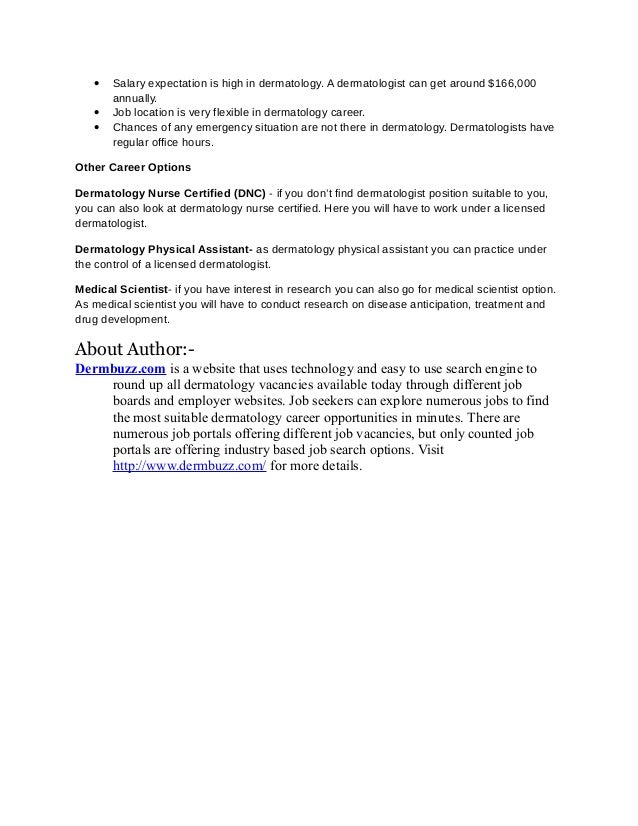 Dermbuzz Career Outlook Dermatologist Jobs