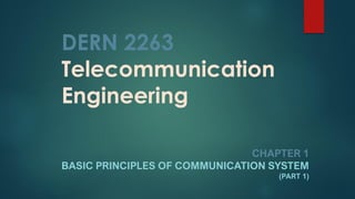 Telecommunication Communication Engineering Fundamentals of Telecommunication Engineering: Communication Systems ...