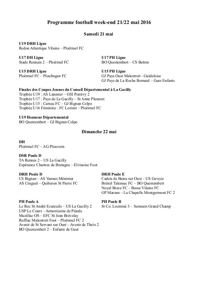foot programme