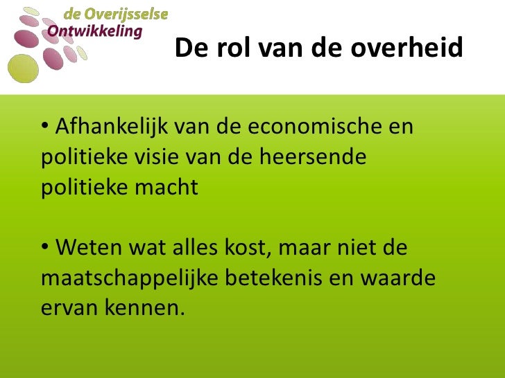 De Rol Van De Overheid