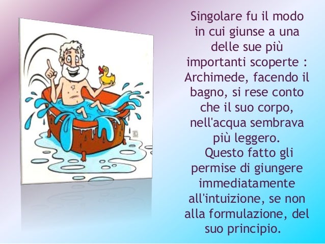 Principio Di Archimede Spiegato Ai Bambini Pincipio di Archimede