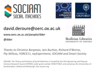 Scholarly Social Machines