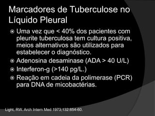Avaliação do Derrame ExsudativoA predominância de neutrófilos no líquido pleural (> 50% das células), indica que um processo agudo está afetando a pleura. Derrame parapneumônico