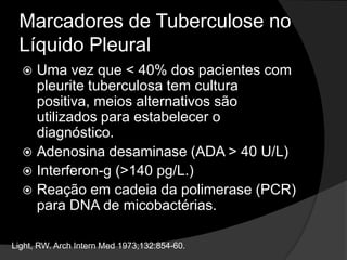 Avaliação do Derrame ExsudativoA predominância de neutrófilos no líquido pleural (> 50% das células), indica que um processo agudo está afetando a pleura. Derrame parapneumônico