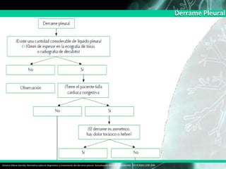 Derrame Pleural
Victoria Villena Garrido, Normativa sobre el diagnóstico y tratamiento del derrame pleural. Actualización Arch Bronconeumol. 2014;50(6):235–249
 