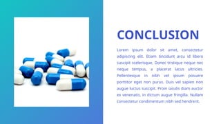 CONCLUSION
Lorem ipsum dolor sit amet, consectetur
adipiscing elit. Etiam tincidunt arcu id libero
suscipit scelerisque. Donec tristique neque nec
neque tempus, a placerat lacus ultricies.
Pellentesque in nibh vel ipsum posuere
porttitor eget non purus. Duis vel sapien non
augue luctus suscipit. Proin iaculis diam auctor
ex venenatis, in dictum augue fringilla. Nullam
consectetur condimentum nibh sed hendrerit.
 