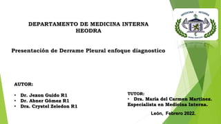 AUTOR:
• Dr. Jexon Guido R1
• Dr. Abner Gómez R1
• Dra. Crystel Zeledon R1
León, Febrero 2022.
TUTOR:
• Dra. María del Carmen Martínez.
Especialista en Medicina Interna.
 