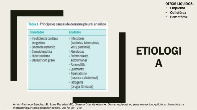Protocolo Diagnostico Del Derrame Pleural Sciencedirect