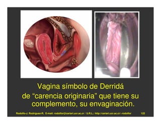 Vagina símbolo de Derridá
     de “carencia originaria” que tiene su
        complemento, su envaginación.
Rodolfo-J. Rodríguez-R. E-mail: rodolfor@cariari.ucr.ac.cr / U.R.L.: http://cariari.ucr.ac.cr/~rodolfor   122
 