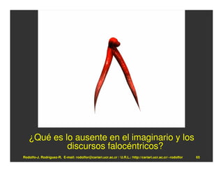 ¿Qué es lo ausente en el imaginario y los
            discursos falocéntricos?
Rodolfo-J. Rodríguez-R. E-mail: rodolfor@cariari.ucr.ac.cr / U.R.L.: http://cariari.ucr.ac.cr/~rodolfor   65
 