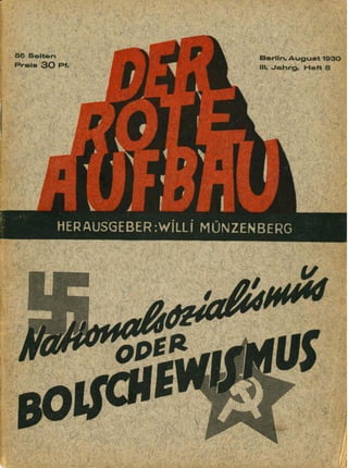 Der Rote Aufbau, Aug. 1930, 3. Jahrgang, Heft 8