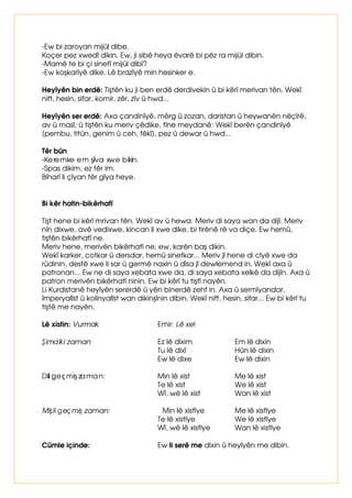 GÛU 
;ZvùN ;ZvüNDPLQ 
%LUD %LUDÃ WH 
;ZvùNÃQ PLQELUDÃQWH 
,VLPELUD 