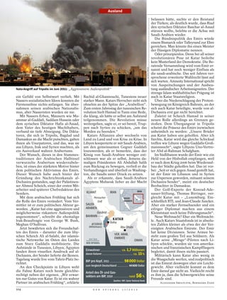 Ausland

                                                                                                                                        belassen hätte, suchte er den Beistand
                                                                                                                                        der Türken; als deutlich wurde, dass Riad
                                                                                                                                        den syrischen Diktator Baschar al-Assad
                                                                                                                                        stürzen wollte, belebte er die Achse mit
                                                                                                                                        Saudi-Arabien wieder.
                                                                                                                                           Die Bündnispolitik des Emirs würde
                                                                                                                                        einem Bismarck oder Talleyrand zur Ehre
                                                                                                                                        gereichen. Man könnte ihn einen Meister
                                                                                                                                        der flüssigen Diplomatie nennen.
                                                                                                                                           Oder prinzipienlos. Denn bei all seiner
                                                                                                                                        revolutionären Pose ist Katar beileibe
                                                                                                                                        kein Musterland der Demokratie. Die Be-
                                                                                                                                        ratende Versammlung wird vom Emir er-




                                                                                                                XINHUA / ACTION PRESS
                                                                                                                                        nannt und hat noch weniger Einfluss als
                                                                                                                                        die saudi-arabische. Das seit Jahren ver-
                                                                                                                                        sprochene erweiterte Wahlrecht lässt auf
                                                                                                                                        sich warten. Amnesty International spricht
                                                                                                                                        von Auspeitschungen und der Ausbeu-
Nato-Angriff auf Tripolis im Juni 2011: „Aggressivere Außenpolitik“                                                                     tung ausländischer Arbeitsmigranten. Der
                                                                                                                                        strenge Islam wahhabitischer Prägung ist
ein Gefühl von Selbstwert verlieh. Mit         Rachid al-Ghannouchi, Tunesiens neuer                                                    auch in Katar Staatsreligion.
Nassers sozialistischen Ideen konnten die      starker Mann. Katars Herrscher sieht sich                                                   Über die Niederschlagung der Protest-
Fürstensöhne nichts anfangen. Sie über-        ohnehin an der Spitze der „Arabellion“.                                                  bewegung im Königreich Bahrain, an der
nahmen seinen arabischen Nationalis-           Zum ersten Jahrestag der tunesischen Re-                                                 sich auch Katar beteiligte, wurde von al-
mus, aber Nasseristen wurden sie nie.          volution hielt Hamad in Tunis eine Rede,                                                 Dschasira erst gar nicht berichtet.
   Mit Nassers Erben, Männern wie Mu-          die klang, als hätte er selbst am Aufstand                                                  Zuletzt ist Scheich Hamad in seiner
ammar al-Gaddafi, Saddam Hussein oder          teilgenommen. Die Revolution müsse                                                       neuen Rolle allerdings an Grenzen ge-
dem syrischen Diktator Hafis al-Assad,         weitergehen, sagte er, er sei bereit, Trup-                                              stoßen. Dem Übergangsrat in Tripolis
dem Vater des heutigen Machthabers,            pen nach Syrien zu schicken, „um das                                                     scheint die Präsenz des Emirs inzwischen
verband sie tiefe Abneigung. Die Dikta-        Morden zu beenden.“                                                                      unheimlich zu werden: „Unsere Brüder
toren, die sich in Tripolis, Bagdad und           Katars Allianzen aber wechseln von                                                    aus Katar haben uns geholfen. Aber ich
Damaskus an die Macht putschten, galten        Land zu Land und von Krise zu Krise. In                                                  fürchte, Katar wird das gleiche Schicksal
ihnen als Usurpatoren, und das, was sie        Libyen kooperierte er mit Saudi-Arabien,                                                 treffen wie Libyen wegen Gaddafis Groß-
aus Libyen, Irak und Syrien machten, als       um den gemeinsamen Gegner Gaddafi                                                        mannssucht“, sagte Libyens Uno-Vertre-
ein Ausverkauf wahren Arabertums.              loszuwerden; als er bemerkte, dass der                                                   ter Abd al-Rahman Schalgham.
   Der Wunsch, dieses in den Stammes-          König von Saudi-Arabien weniger ent-                                                        Im Südlibanon wurde der Emir wie ein
traditionen der Arabischen Halbinsel           schlossen war als er selbst, Jemens da-                                                  Held von der Hisbollah empfangen, weil
verwurzelte Arabertum wiederzubele-            maligen Präsidenten Ali Abdullah Salih                                                   er nach dem Krieg 2006 beim Wiederauf-
ben, ist eines der stärksten Motive hinter     zum Rückzug zu bewegen, verließ er die                                                   bau der Städte geholfen hat. Das ist vor-
dem politischen Aktivismus des Emirs.          Verhandlungen und überließ es Washing-                                                   bei: „Seit er sich gegen Assad gestellt hat,
Dieser Wunsch habe auch hinter der             ton, die Saudis unter Druck zu setzen.                                                   ist der Emir im Libanon und in Syrien
Gründung des Nachrichtenkanals al-                Als er erkannte, dass Saudi-Arabien                                                   zur Unperson geworden, mitsamt seinem
Dschasira gestanden, sagt der Palästinen-      Ägyptens Mubarak lieber an der Macht                                                     Dschasira-Sender“, meint ein deutscher
ser Ahmed Scheich, einer der ersten Mit-                                                                                                Beobachter in Damaskus.
arbeiter und späterer Chefredakteur des                                                             IRAN
                                                                                                                                           Der Golf-Experte der Konrad-Ade-
Senders.                                         KUWAIT                  IRAN                                                           nauer-Stiftung, Thomas Birringer, ver-
   Mit dem arabischen Frühling hat sich                 Persischer                    SAUDI-                                            gleicht Katar mit – „Luxemburg. Ein-
die Rolle des Emirs verändert. Vom Ver-                    Golf                       ARABIEN                                           schließlich RTL und Jean-Claude Juncker.
mittler ist er zum politischen Akteur ge-        SAUDI-                                                                                 Aber ein starker Fernsehsender und ein
worden. „Katar hat eine aggressivere und         ARABIEN                                                                                eifriger Diplomat machen aus einem
möglicherweise riskantere Außenpolitik                     Gasfeld                                                                      Kleinststaat noch keine Führungsmacht“.
angenommen“, schreibt die ehemalige              BAHRAIN                                                                                   Neue Weltmacht? Eher ein Weltmächt-
Irak-Beauftragte von George W. Bush,                                       K ATAR                                                       le. Auch Katars Staatsfonds ist in absolu-
                                                     al-Udeid            Doha
Meghan O’Sullivan.                                                                                                                      ten Zahlen kleiner als etwa der der Ver-
                                                   (Militärbasis)                   Abu Dhabi
   Jetzt bewährten sich die Freundschaf-                                                                                                einigten Arabischen Emirate. Der Emir
ten des Emirs – darunter die zum liby-                                                                                                  hat keine Divisionen. Seine Armee be-
                                                                             VER. ARAB.
schen Scheich Ali al-Salabi, der islamis-                                                                                               steht zum großen Teil aus Söldnern. Als
                                                   200 km                    EMIRATE
tische Netzwerke im Osten des Landes                                                             OMAN                                   Katar seine „Mirage“-Piloten nach Li-
zum Sturz Gaddafis mobilisierte. Die                                                                                                    byen schickte, wurden sie von amerika-
Aufstände in Tunesien, Libyen, Ägypten                                                                                                  nischen und französischen Kampffliegern
fanden ihren visuellen Ausdruck auf al-          Einwohner                           ca. 1,7 Millionen                                  begleitet, damit ihnen nichts passiert.
Dschasira, der Sender lieferte die Ikonen.       davon Katarer                                ca. 15 %                                     Militärisch kann Katar also wenig in
Tagelang wurde live vom Tahrir-Platz be-         BIP pro Kopf, 2011                    98000 Dollar                                     die Waagschale werfen, und realpolitisch
richtet.                                                                                                                                ist das Emirat deswegen eher ein Leicht-
                                                 zum Vergleich Deutschland                  44 600 Dollar
   An den Checkpoints in Libyen weht                                                                                                    gewicht. Aber vielleicht kommt es dem
die Fahne Katars noch heute gleichbe-            Anteil des Öl- und Gas-                                                                Emir darauf gar nicht an. Vielleicht reicht
rechtigt neben der eigenen. „Wir erwar-          sektors am BIP, 2010                       rund   56 %                                 es ihm ja, dass die Schwergewichte seine
ten nur Gutes von Katar. Es ist ein wahrer                                  Quellen: IWF; Qatar National Bank
                                                                                                                                        Freunde sind.
Partner im arabischen Frühling“, erklärte                                                                                                     ALEXANDER SMOLTCZYK, BERNHARD ZAND

104                                                    D E R        S P I E G E L    1 1 / 2 0 1 2
 